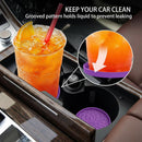Car Coasters for Cup Holders [4 Pack] - 2.75In Silicone Auto Mug Mats - Universal Non-Slip Recessed Car Interior AccessoriesDeep Purple-7