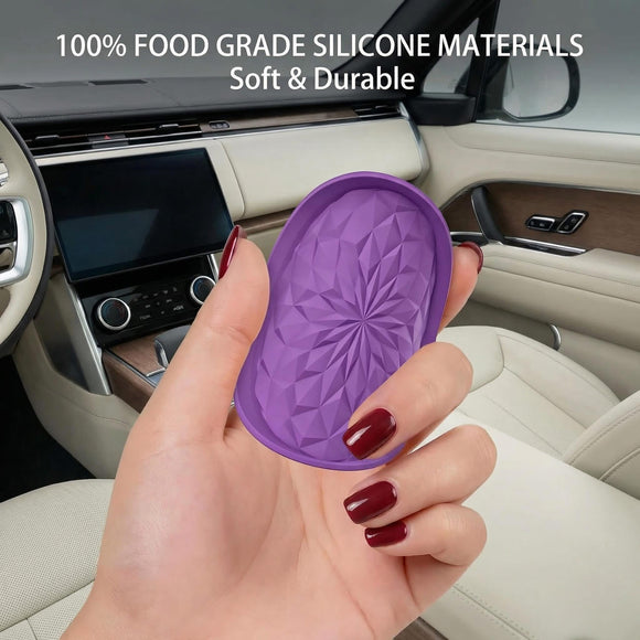 Car Coasters for Cup Holders [4 Pack] - 2.75In Silicone Auto Mug Mats - Universal Non-Slip Recessed Car Interior AccessoriesDeep Purple