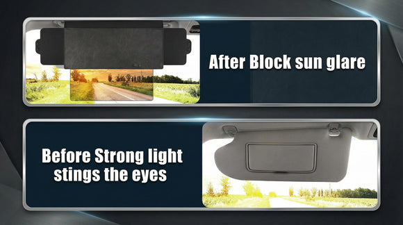 Polarized Sun Visor for Car with 2 Side Sunshade Upgraded UV400 Car Sun Visor Extension with PC Lens and Side Sunshade Anti-Glare Visor for Safe Organizer Accessories (1 Pack)