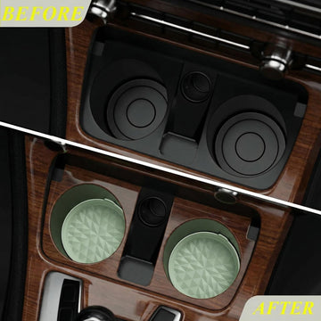 Car Coasters 3.15in[4 Pack] Car Accessories Fit for SUV and Trucks Silicone Mats Non-Slip Car Cup Holders Insert Coasters Car Interior Accessories Decor Gift Sage Green