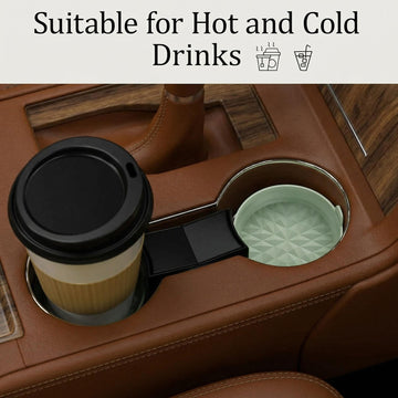 Car Coasters 3.15in[4 Pack] Car Accessories Fit for SUV and Trucks Silicone Mats Non-Slip Car Cup Holders Insert Coasters Car Interior Accessories Decor Gift Sage Green - 0