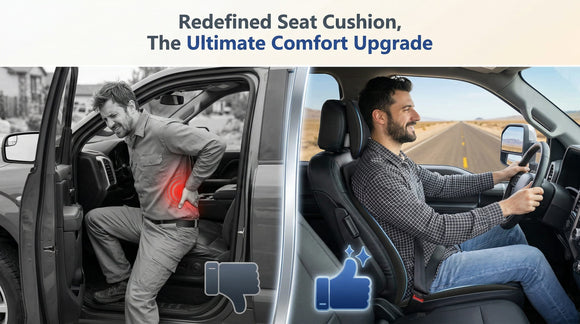 Car Seat Cushion with Neck Pillow & Lumbar Support Kit Back Sciatica Tailbone Pain Relief Car Pillows Ergonomic Memory Foam Back Support for Driving Seat Office Chair Wheelchair Black