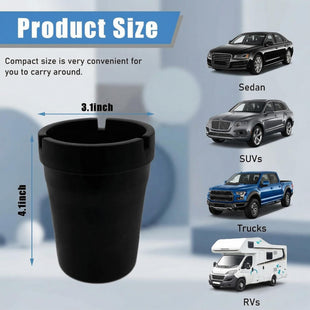 Car Ashtray Smokeless Smellproof Windproof Self-Extinguishing Auto Ashtray Portable Mini Vehicle Cigarette Trash Can Fits Most Cup Holder for Home Office Car Accessories (Black)