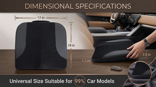 Car Seat Cushion Comfortable Memory Foam Seat Pillow for Driving Sciatica-Back Pain Relief Cushion for Car-Truck Office Wheelchair - Black