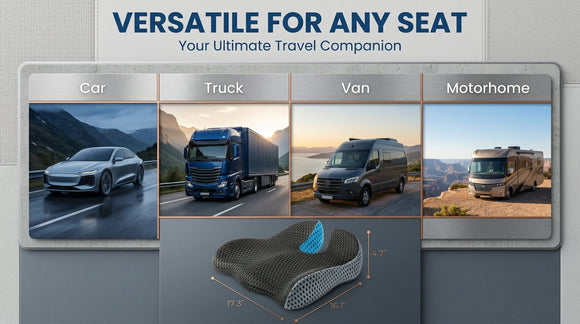 Booster Car Seat Cushion Ergonomic Design for Coccyx Sciatica Pain Relief & Better Visibility Non-Slip Base with Breathable Mesh Cover Memory Foam for Long Drive Comfort in Car Truck Van Motorhome
