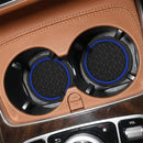4PCS Car Cup Holder Coasters 2.75 Inch Non-Slip Insert Water Bottle Holder Pads Dustproof Automotive Interior Accessories Mat Universal for Vehicles Trucks RVs and MoreBlack/Blue-1