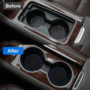 4PCS Car Cup Holder Coasters 2.75 Inch Non-Slip Insert Water Bottle Holder Pads Dustproof Automotive Interior Accessories Mat Universal for Vehicles Trucks RVs and MoreBlack/Blue-3