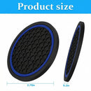 4PCS Car Cup Holder Coasters 2.75 Inch Non-Slip Insert Water Bottle Holder Pads Dustproof Automotive Interior Accessories Mat Universal for Vehicles Trucks RVs and MoreBlack/Blue-2