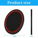 4PCS Car Cup Holder Coasters 2.75 Inch Non-Slip Insert Water Bottle Holder Pads Dustproof Automotive Interior Accessories Mat Universal for Vehicles Trucks RVs and MoreBlack/Red-6