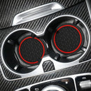 4PCS Car Cup Holder Coasters 2.75 Inch Non-Slip Insert Water Bottle Holder Pads Dustproof Automotive Interior Accessories Mat Universal for Vehicles Trucks RVs and MoreBlack/Red-1