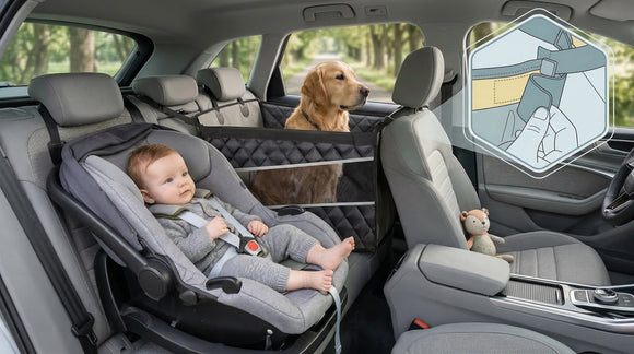 Dog Car Seat for Large Medium Dogs Back Seat Extender for Pets Waterproof Pet Carseat for Medium Sized Dog Hammock for Pet with Storage Pocket for Cars/SUV/Truck(L)
