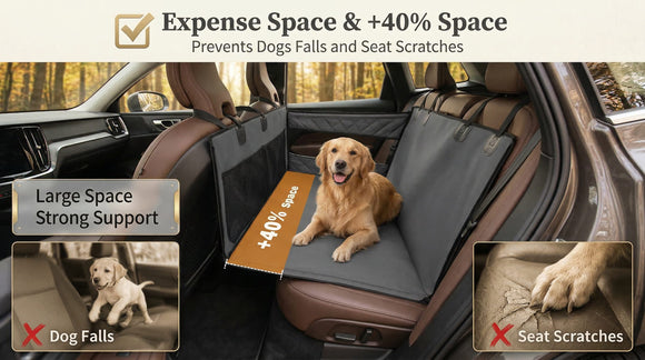 Dog Car Seat for Large Medium Dogs Back Seat Extender for Pets Waterproof Pet Carseat for Medium Sized Dog Hammock for Pet with Storage Pocket for Cars/SUV/Truck(L)