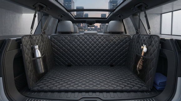 Hard Bottom Hold 500lbs Dog Car Seat Cover for Back Seat 7 Layer Material Sturdy Waterproof Back Seat Extender for Dogs Increase Space 50% Thickened Comfortable Dog Car Seat Cover for Car SUV
