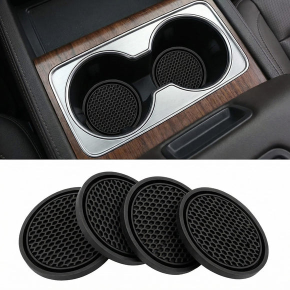 Car Cup Holder Coaster for Cup Holders 4PCSAnti-Slip Automotive Car Coaster Insert Universal Car Drink Coaster for Women Men (Black)