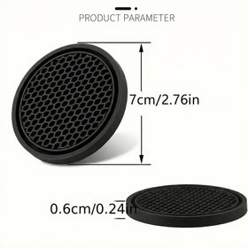 Car Cup Holder Coaster for Cup Holders 4PCSAnti-Slip Automotive Car Coaster Insert Universal Car Drink Coaster for Women Men (Black) - 0