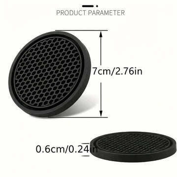 Car Cup Holder Coaster for Cup Holders 4PCSAnti-Slip Automotive Car Coaster Insert Universal Car Drink Coaster for Women Men (Black) - 0