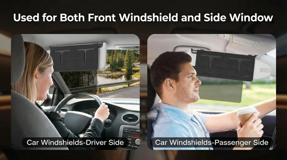 Polarized Car Sun Visor Extender Upgraded Polarized Visor Extender Sun Blocker UV400 Universal Visor Extension for Car Adjustable Sun Visor Glare UV Protector-Black