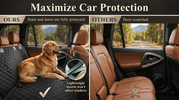 Dog Car Seat Cover for Back Seat Hard Bottom Car Seat Cover for Dogs with Door Protectors for Traveling and Camping with Pets Dog Car Seat Waterproof and Scratch-Resistant Suitable for Cars