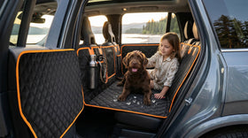 Dog Car Seat Cover for Back Seat Hard Bottom Car Seat Cover for Dogs with Door Protectors for Traveling and Camping with Pets Dog Car Seat Waterproof and Scratch-Resistant Suitable for Cars