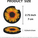 2 Pcs Car Cup Coasters Sunflower Universal Non-Slip Rubber Car Coasters for Cup Holders 2.75 inch Car Interior Accessories for Women-4