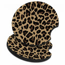 2 Pcs Car Cup Coasters Brown Cheetah Print Universal Non-Slip Rubber Car Coasters for Cup Holders 2.75 inch Car Interior Accessories for Women-1