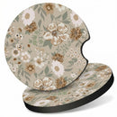 2 Pcs Car Cup Coasters Vintage Floral Universal Non-Slip Rubber Car Coasters for Cup Holders 2.75 inch Car Interior Accessories for Women-1