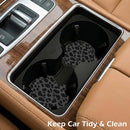 2 Pcs Car Cup Coasters Black Leopard Print Universal Non-Slip Rubber Car Coasters for Cup Holders 2.75 inch Car Interior Accessories for Women-3