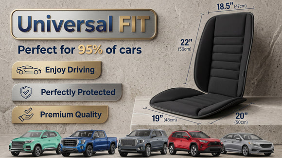 Car Seat Cushion with Back Support Pillow Comfy Lumbar Support & Seat Cushion Memory Foam Driving Pillow for Back-Sciatica Pain Relief Auto Pad Suitable for Car Truck SUV - Black