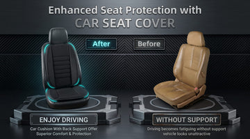 Car Seat Cushion with Back Support Pillow Comfy Lumbar Support & Seat Cushion Memory Foam Driving Pillow for Back-Sciatica Pain Relief Auto Pad Suitable for Car Truck SUV - Black - 0
