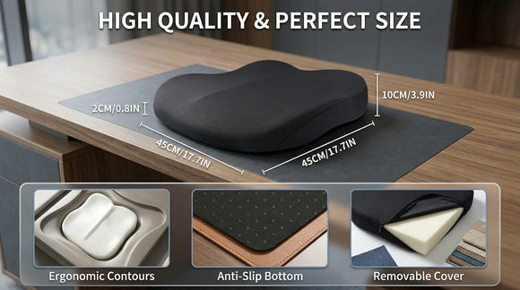 Wedge Car Seat Cushions for Driving Adult Booster Seat Cushion for Car Truck Driver Memory Foam Butt Cushion for Office Chair Wheelchair Home Cloth Black
