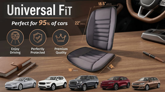 Car Seat Cushion with Back Support Pillow Comfy Lumbar Support & Seat Cushion Memory Foam Driving Pillow for Back-Sciatica Pain Relief Auto Pad Suitable for Car Truck SUV - Dark Grey
