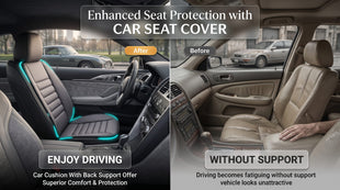 Car Seat Cushion with Back Support Pillow Comfy Lumbar Support & Seat Cushion Memory Foam Driving Pillow for Back-Sciatica Pain Relief Auto Pad Suitable for Car Truck SUV - Dark Grey