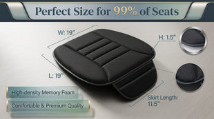 Premium Car Seat Cushion Driver Cushion with Comfort Memory Foam & Non-Slip Rubber Bottom Car Seat Pad Works with 95% of Vehicles and Office Chair or Home (4D Mesh - Black)