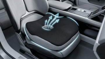 Car Seat Cushion Ergonomic Memory Foam Car Cushion for Sciatica Pain Relief Larger Driving Seat Pillow for Short Drivers on Long Drives - Butt Pillow for Truck Office Wheelchair - Black&Gray