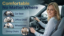 Car Seat Cushion Ergonomic Memory Foam Car Cushion for Sciatica Pain Relief Larger Driving Seat Pillow for Short Drivers on Long Drives - Butt Pillow for Truck Office Wheelchair - Black&Gray-4