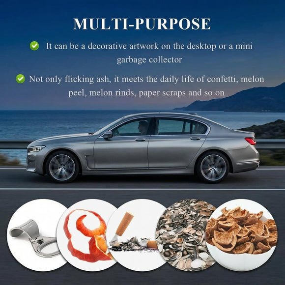 Bling Car Ashtray Rhinestones Auto Mini Car Ashtray Portable with Lid Smell Proof Smokeless Vehicle Cigarette Ashtray Ash for Women Universal Interior Car Accessories (Blue)