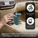 Bling Car Ashtray Rhinestones Auto Mini Car Ashtray Portable with Lid Smell Proof Smokeless Vehicle Cigarette Ashtray Ash for Women Universal Interior Car Accessories (Blue)-5