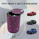 Bling Car Ashtray Rhinestones Auto Mini Car Ashtray Portable with Lid Smell Proof Smokeless Vehicle Cigarette Ashtray Ash for Women Universal Interior Car Accessories (Pink)-6