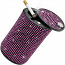 Bling Car Ashtray Rhinestones Auto Mini Car Ashtray Portable with Lid Smell Proof Smokeless Vehicle Cigarette Ashtray Ash for Women Universal Interior Car Accessories (Pink)-1