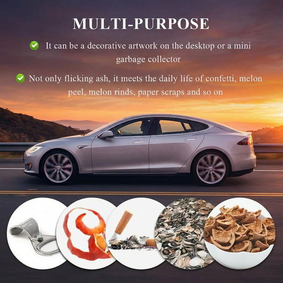 Bling Car Ashtray Rhinestones Auto Mini Car Ashtray Portable with Lid Smell Proof Smokeless Vehicle Cigarette Ashtray Ash for Women Universal Interior Car Accessories (White)