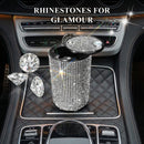 Bling Car Ashtray Rhinestones Auto Mini Car Ashtray Portable with Lid Smell Proof Smokeless Vehicle Cigarette Ashtray Ash for Women Universal Interior Car Accessories (White)-4
