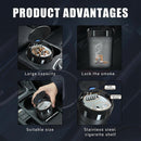 Car Ashtray Portable Smokeless Cylinder Cup Holder Ash Tray Smokeless Auto Ash Tray with Lid & LED Blue Light for Most Vehicles Universal Interior Car Accessories (Red Small)-2