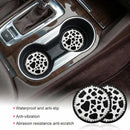 4 PCS Cow Print Car Cup Coaster 2.75 Inch Anti-Slip Auto Cup Holder Insert Coaster Anti Slip Bling Cup Mats with Flower Pattern Universal Interior Car Accessories (Cow Print)-1