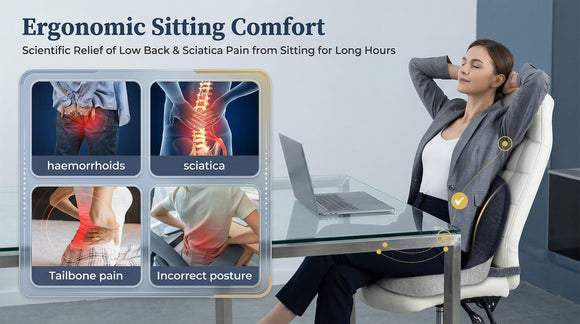 Seat Cushion for Truck Driver Memory Foam Truck Seat Cushion with Adjustable Strap Ergonomic Back Support & Sciatica Relief for Long Drives Semi Truck Accessories