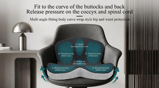 Seat Cushion for Truck Driver Memory Foam Truck Seat Cushion with Adjustable Strap Ergonomic Back Support & Sciatica Relief for Long Drives Semi Truck Accessories