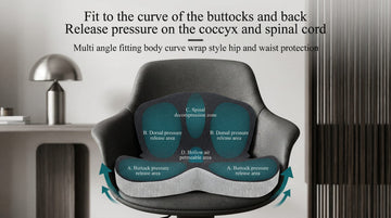 Seat Cushion for Truck Driver Memory Foam Truck Seat Cushion with Adjustable Strap Ergonomic Back Support & Sciatica Relief for Long Drives Semi Truck Accessories