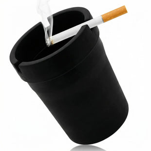 Car Ashtray Smokeless Smellproof Self-Extinguishing Auto Ashtray Portable Mini Vehicle Cigarette Trash Can for Home Office Universal Car Ashtray Fits Most Cup Holder (Black)