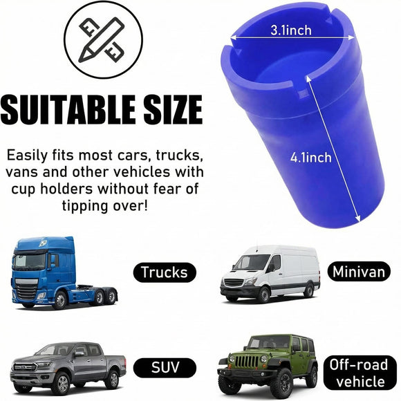 Car Ashtray Smokeless Smellproof Self-Extinguishing Auto Ashtray Portable Mini Vehicle Cigarette Trash Can for Home Office Universal Car Ashtray Fits Most Cup Holder (Blue)