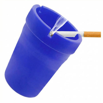 Car Ashtray Smokeless Smellproof Self-Extinguishing Auto Ashtray Portable Mini Vehicle Cigarette Trash Can for Home Office Universal Car Ashtray Fits Most Cup Holder (Blue)