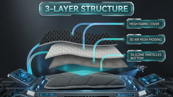 Car Seat Cushion for Driving Slip-Resistant 3D Foam Mesh Office Chair Cushion to Relief Sciatica & Back Coccyx Tailbone Pain (1)